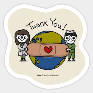 Thank you Carers, Healthcare Workers, Heroes, Gratitude (Off-White) - mydoodlesateme Sticker